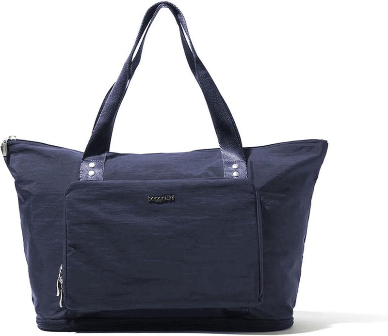 Baggallini Carryall Expandable Lightweight Travel Tote 22" Packable Folding Compact Nylon Washable Weekender w/Luggage Sleeve - Image 1